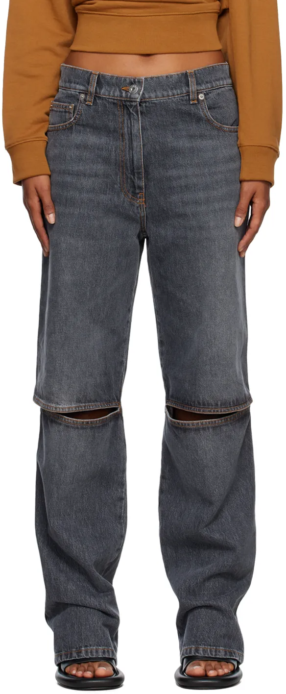 Cut-Out Detailed Denim Jeans