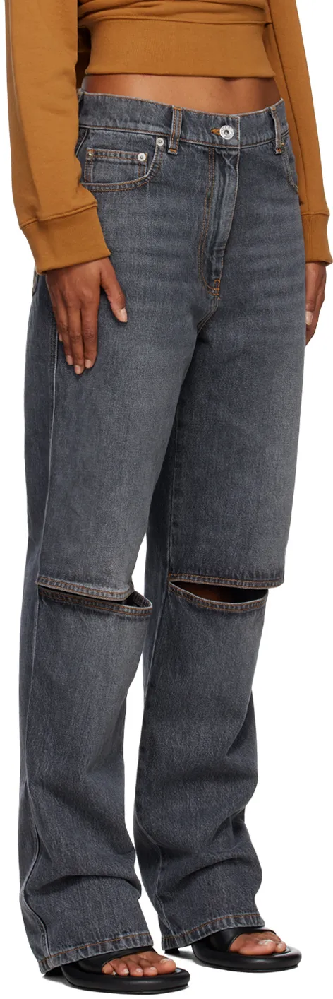 Cut-Out Detailed Denim Jeans