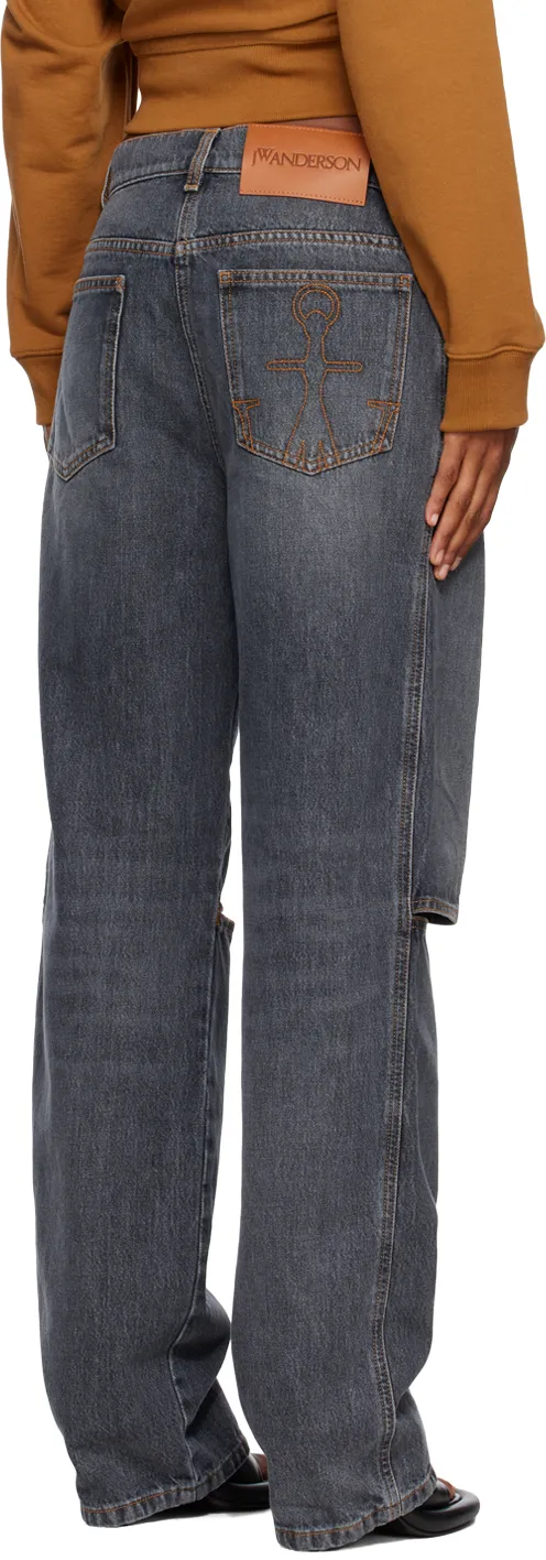 Cut-Out Detailed Denim Jeans