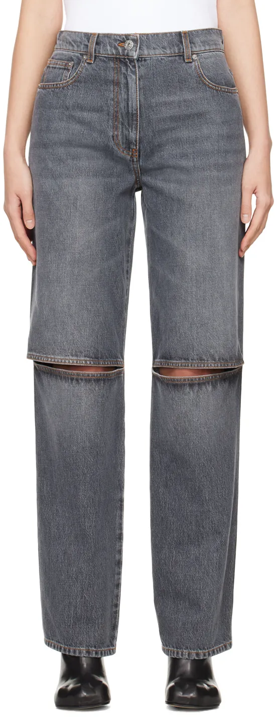 Cut-Out Detailed Denim Jeans