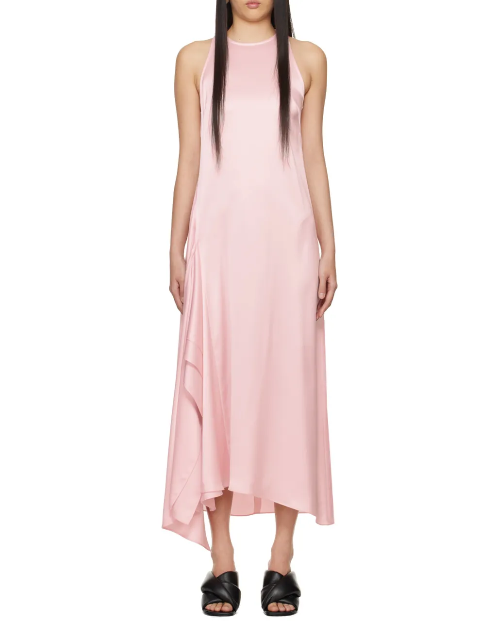 Sleeveless Draped Midi Dress