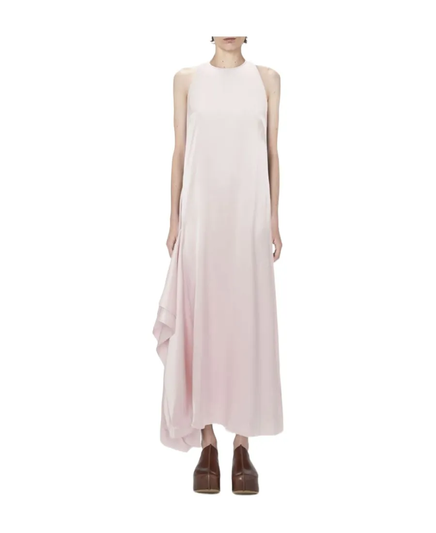 Sleeveless Draped Midi Dress