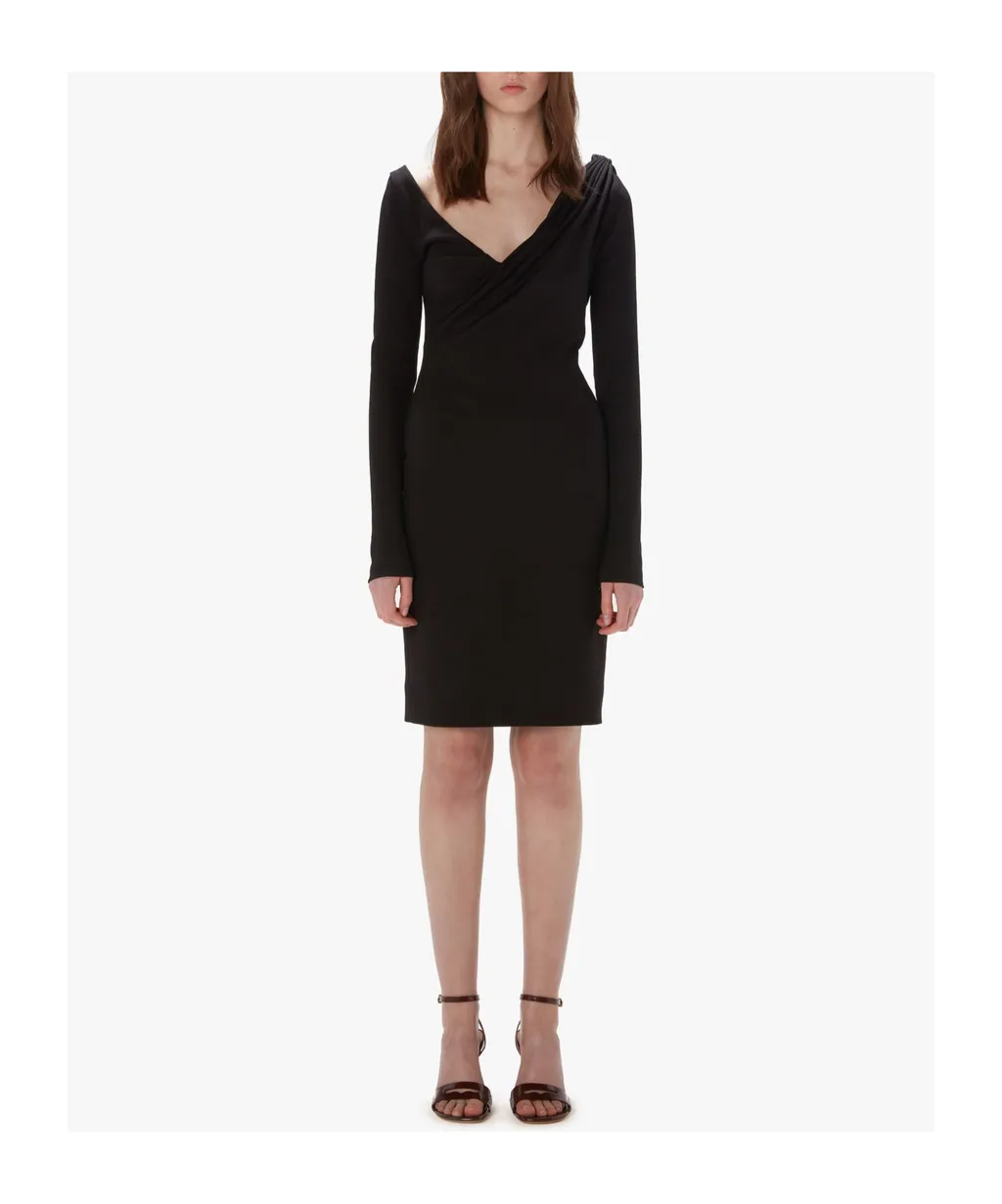 V-Neck Ruched Midi Dress