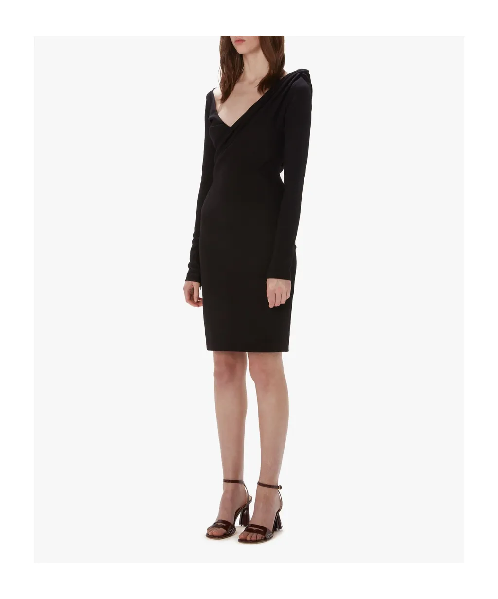 V-Neck Ruched Midi Dress