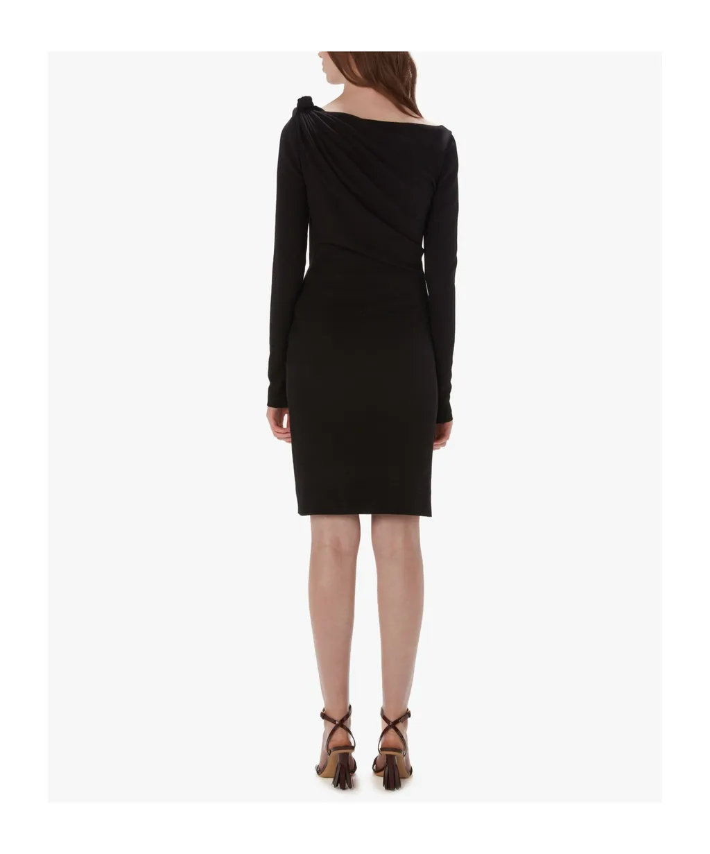 V-Neck Ruched Midi Dress