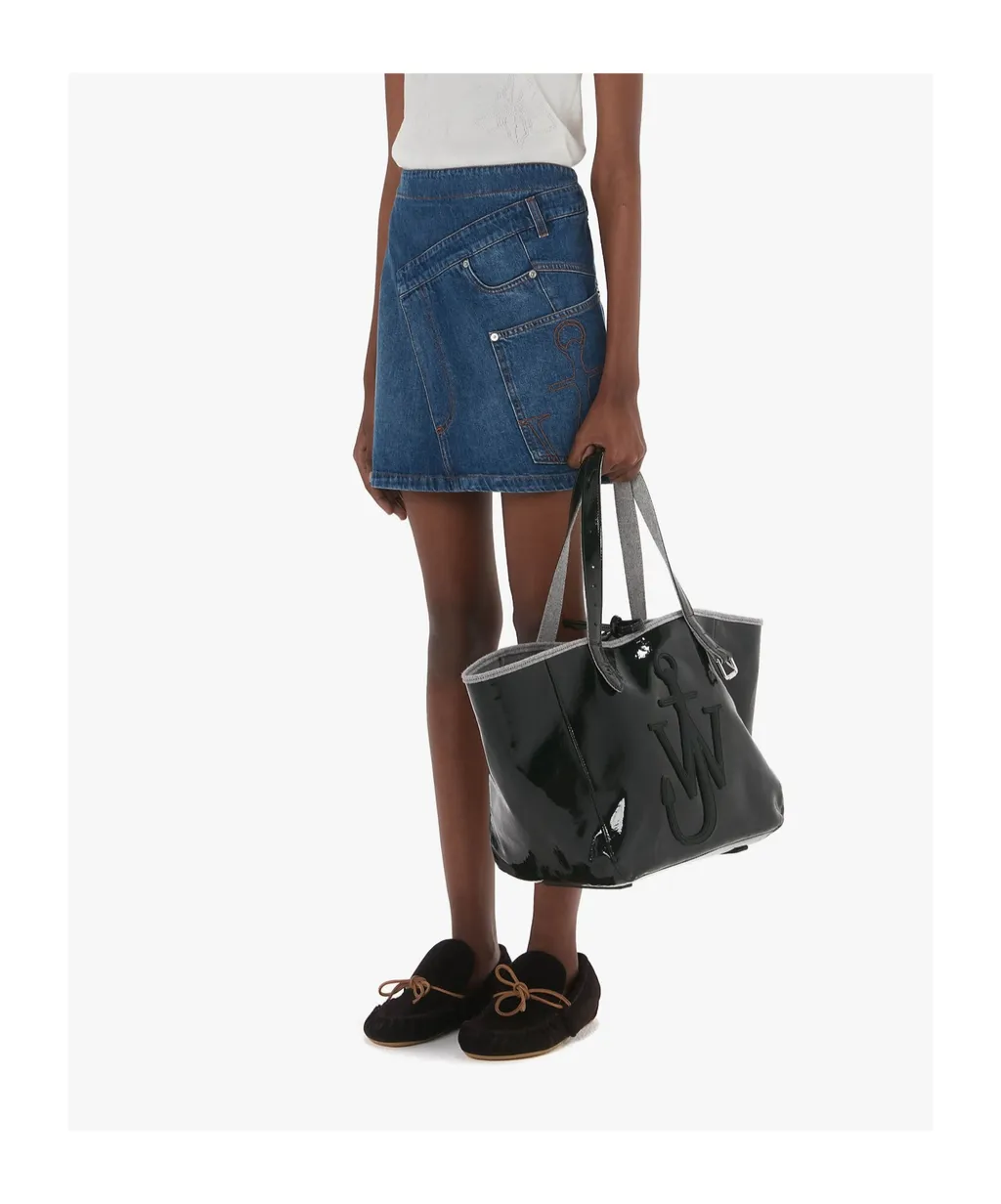 Twisted Denim Mini Skirt