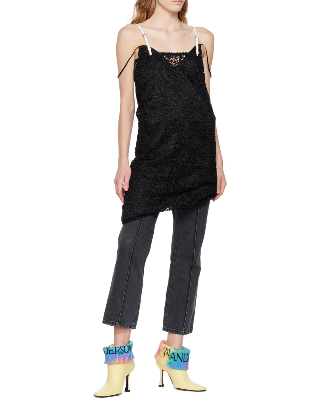 Chain-Linked Straight Leg Jeans