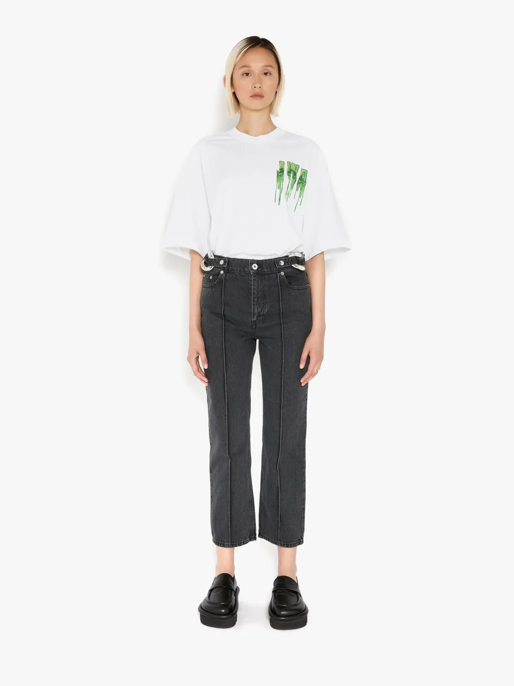 Chain-Linked Straight Leg Jeans
