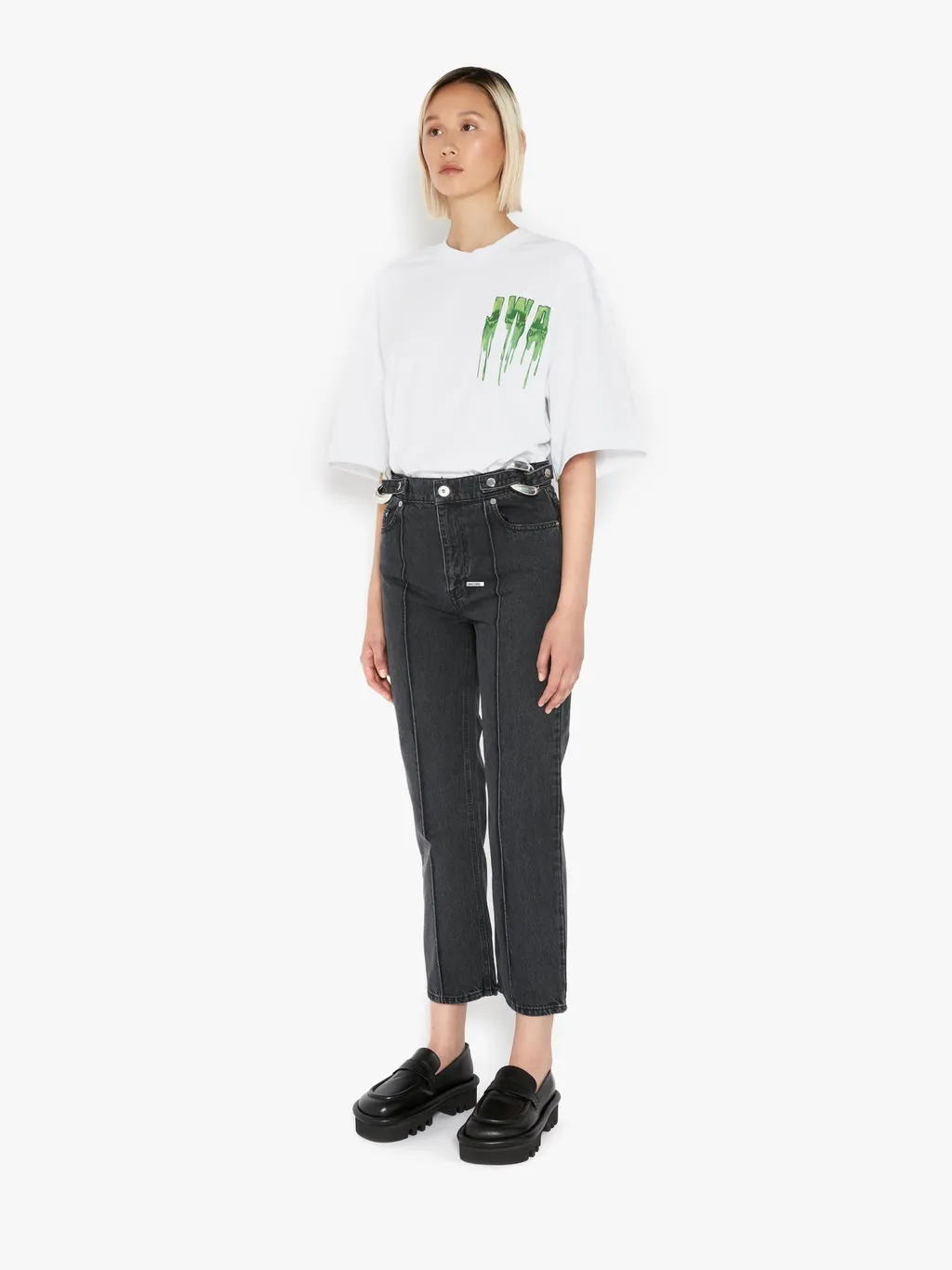 Chain-Linked Straight Leg Jeans
