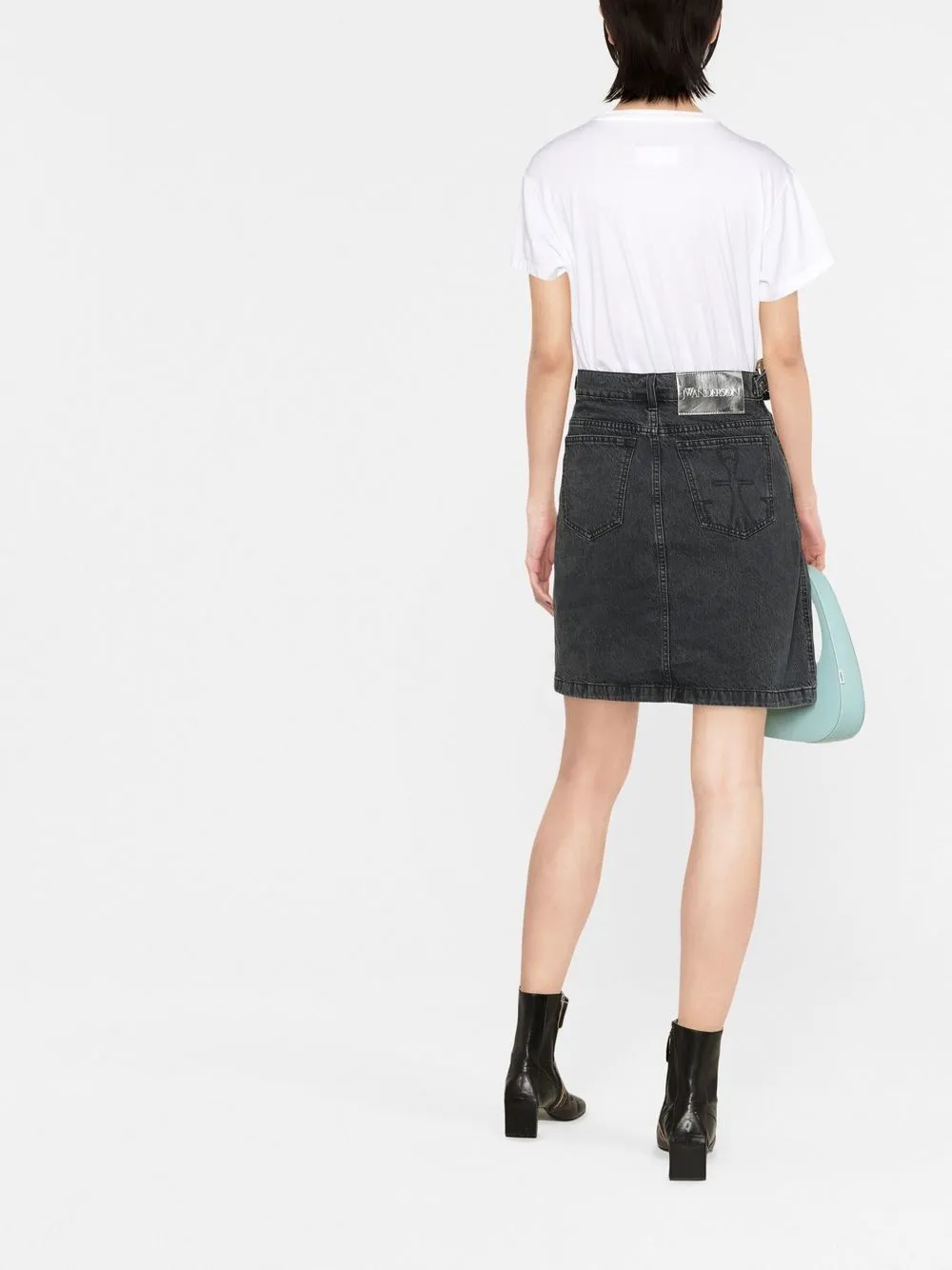 Chain Link Detail Denim Skirt