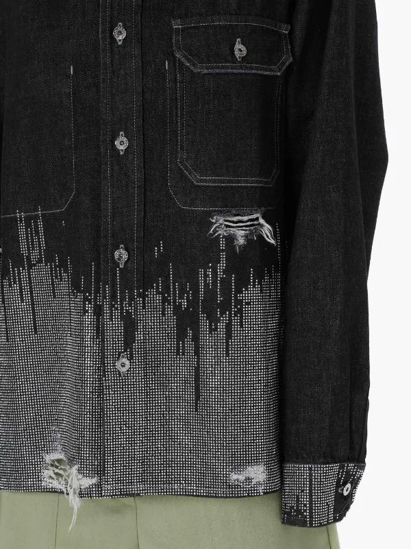 Studded Collared Button-Up Jacket