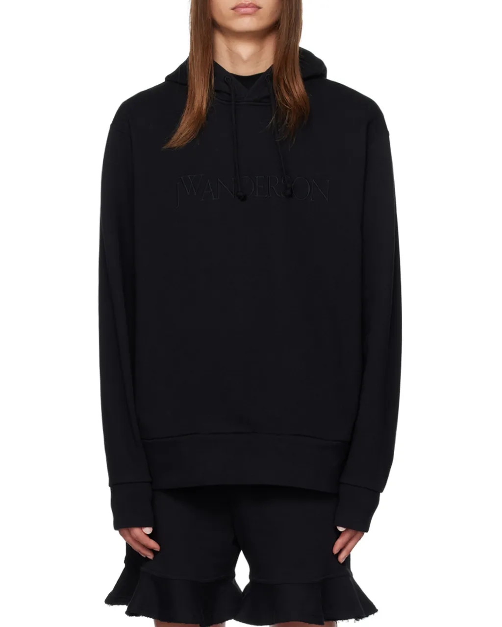 Logo Embroidered Drawstring Hoodie