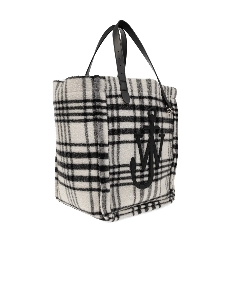 Checkered Logo Patch Tote Bag