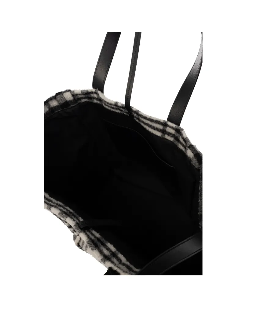 Checkered Logo Patch Tote Bag