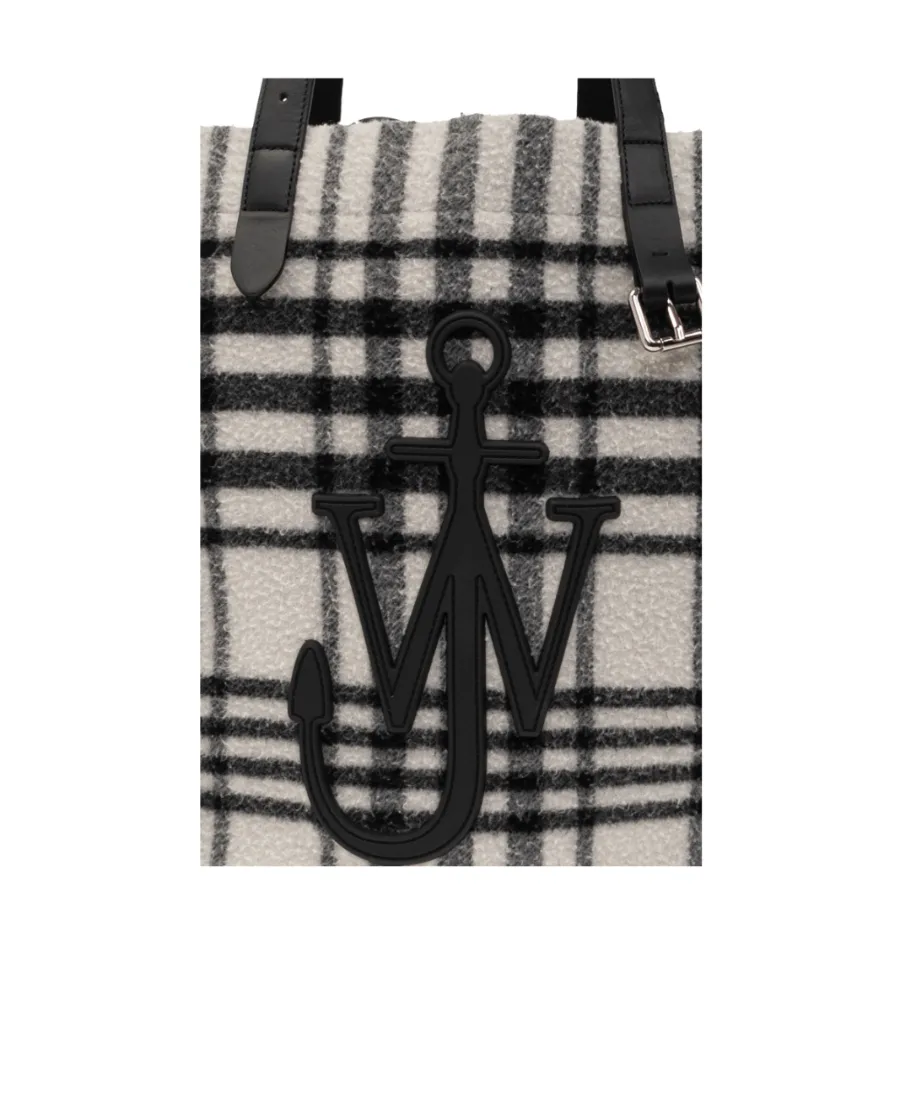 Checkered Logo Patch Tote Bag