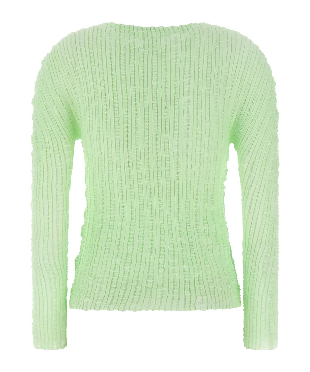 Boat Neck Pleated Jumper