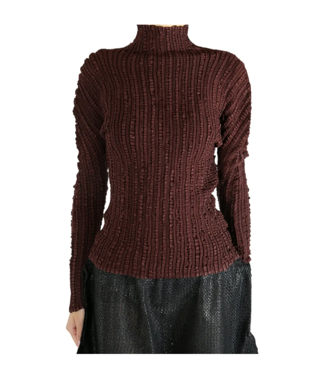 High-Neck Pleated Top