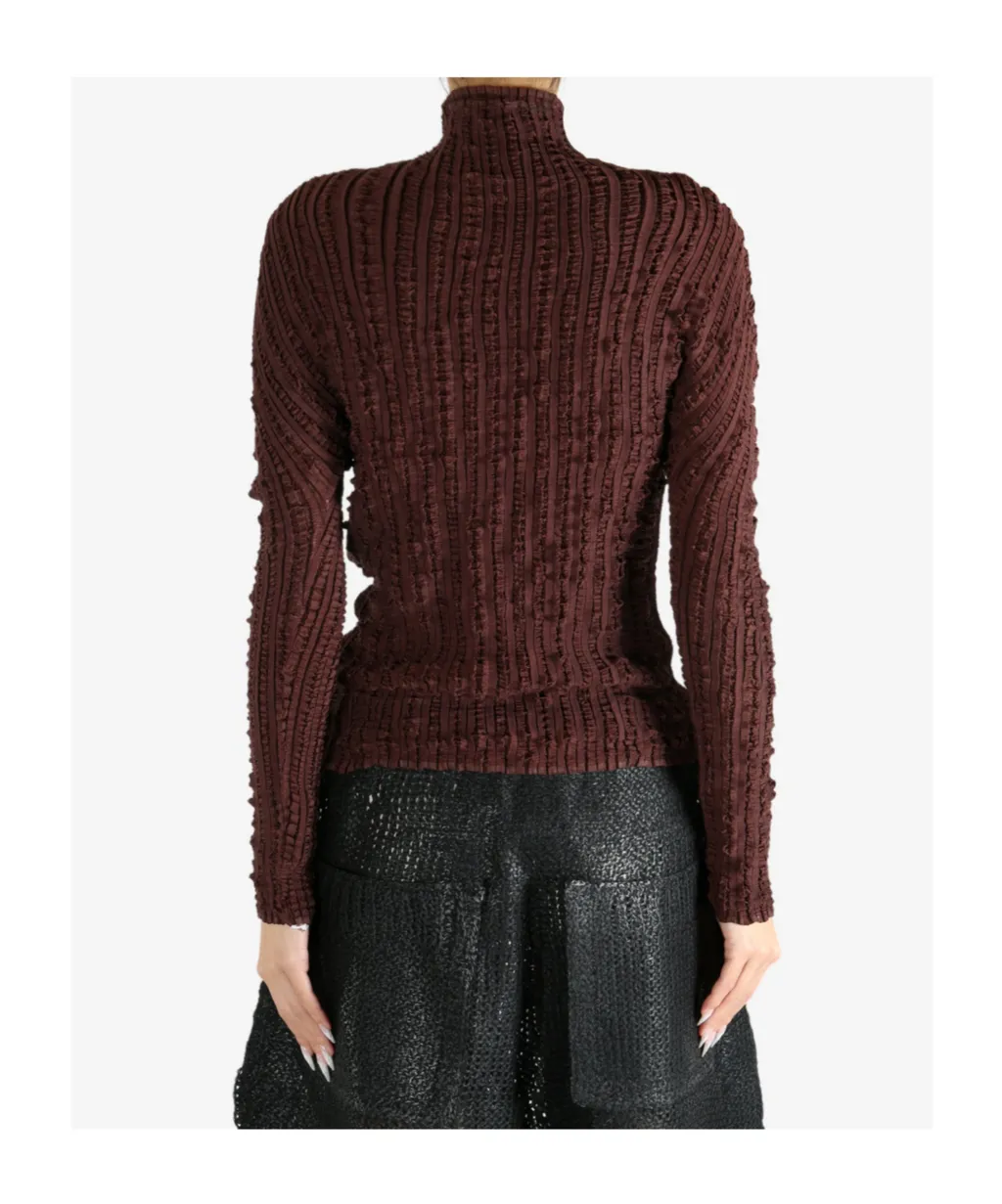 High-Neck Pleated Top