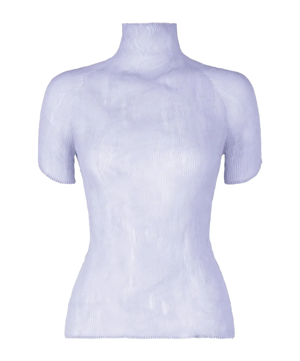Pleated High-Neck Blouse