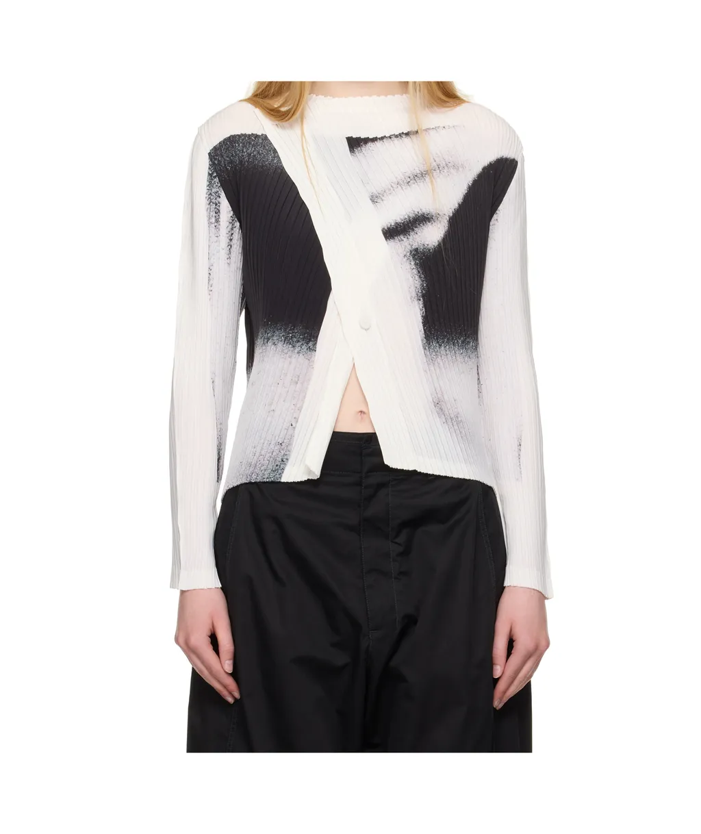 Shadow Study Pleated Graphic-Print Jacket