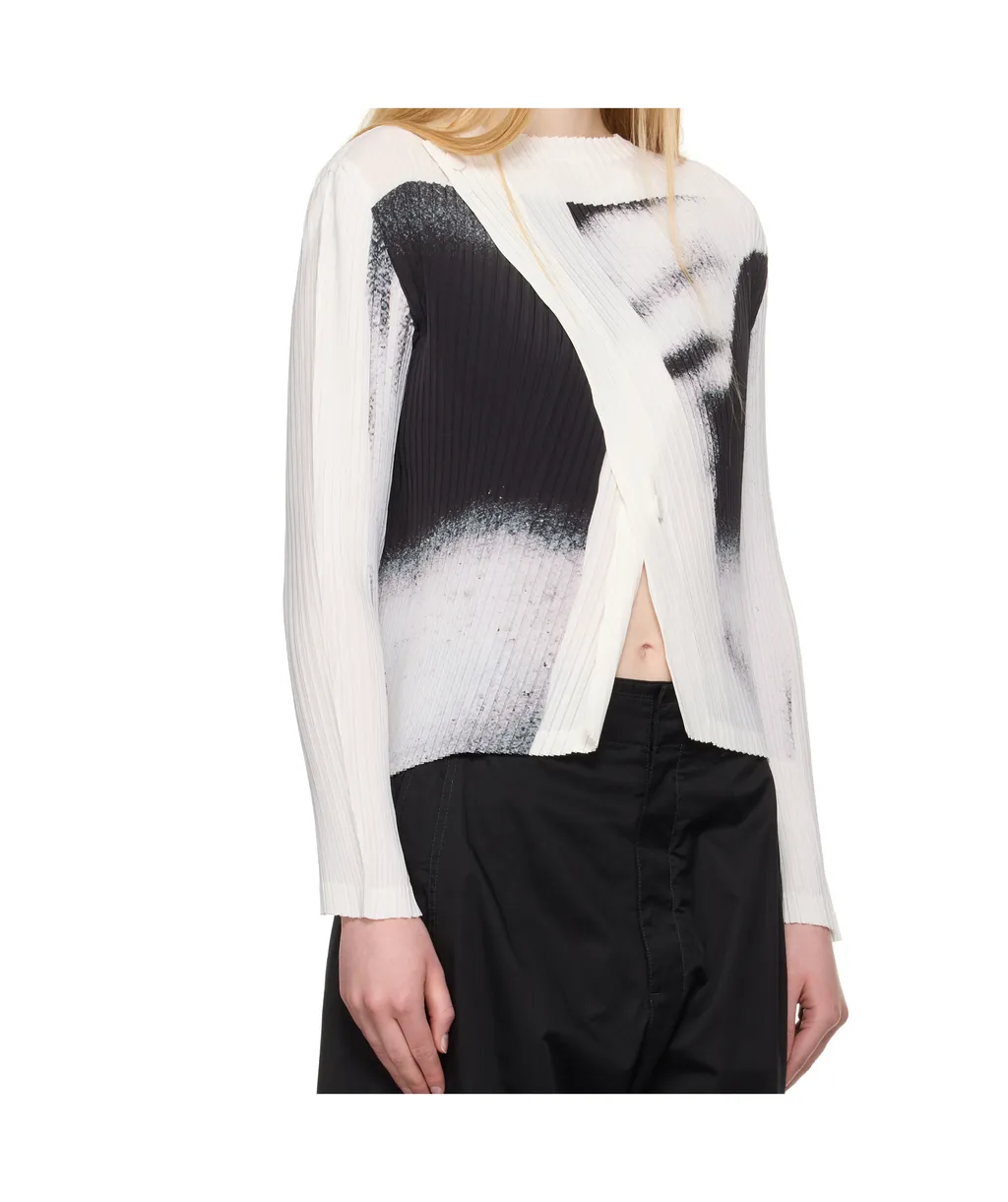 Shadow Study Pleated Graphic-Print Jacket