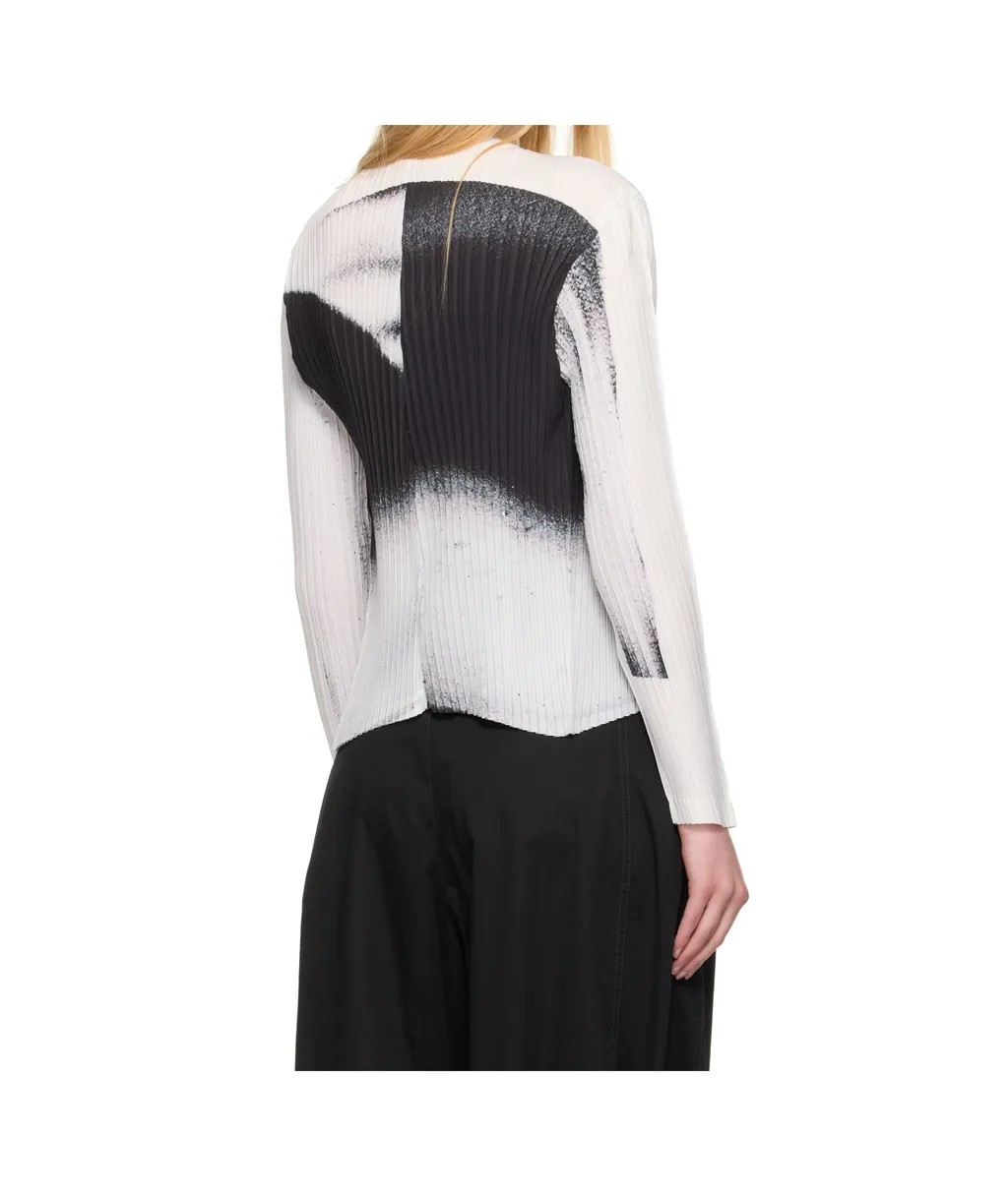 Shadow Study Pleated Graphic-Print Jacket