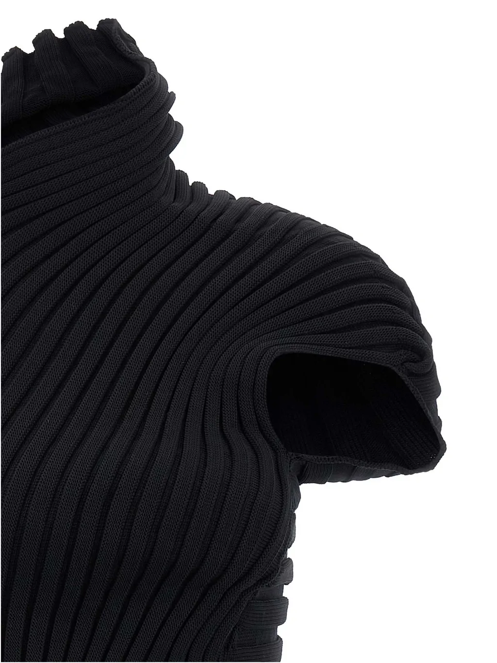 Ribbed High-Neck Dress