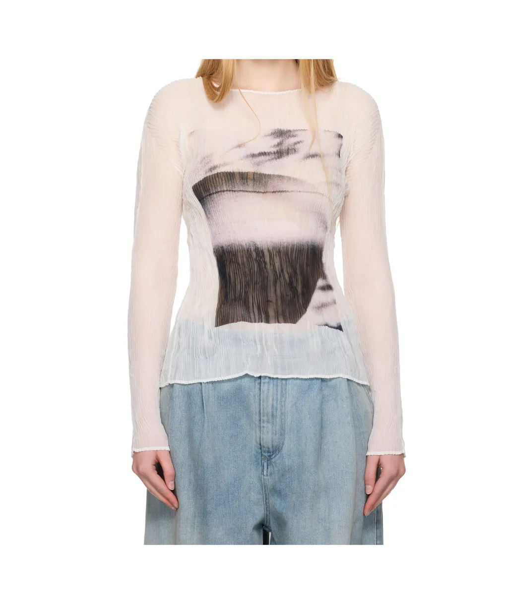 May Shadow Study Chiffon Twist Shirt