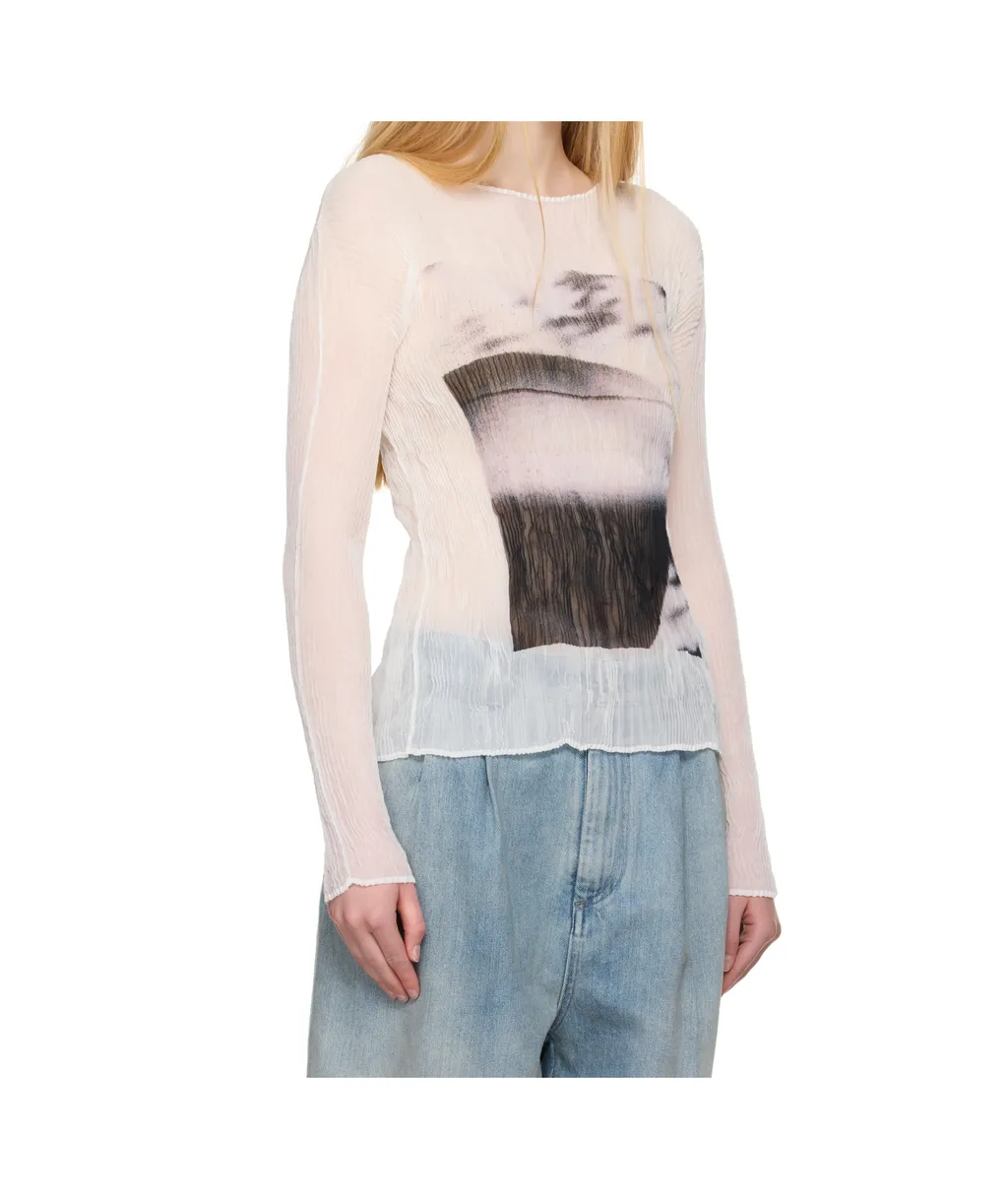 May Shadow Study Chiffon Twist Shirt