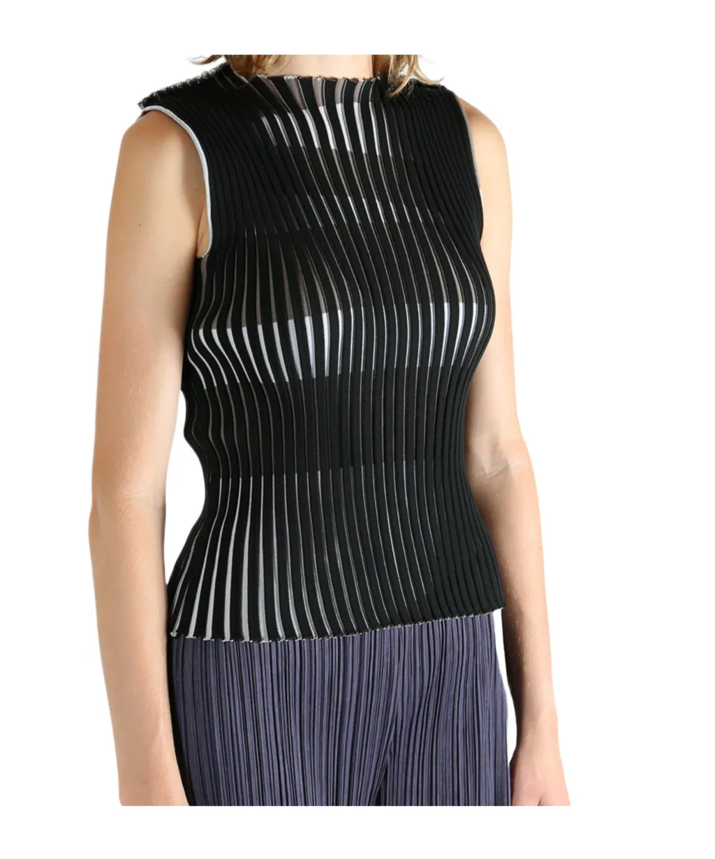 Pleated Crewneck Top