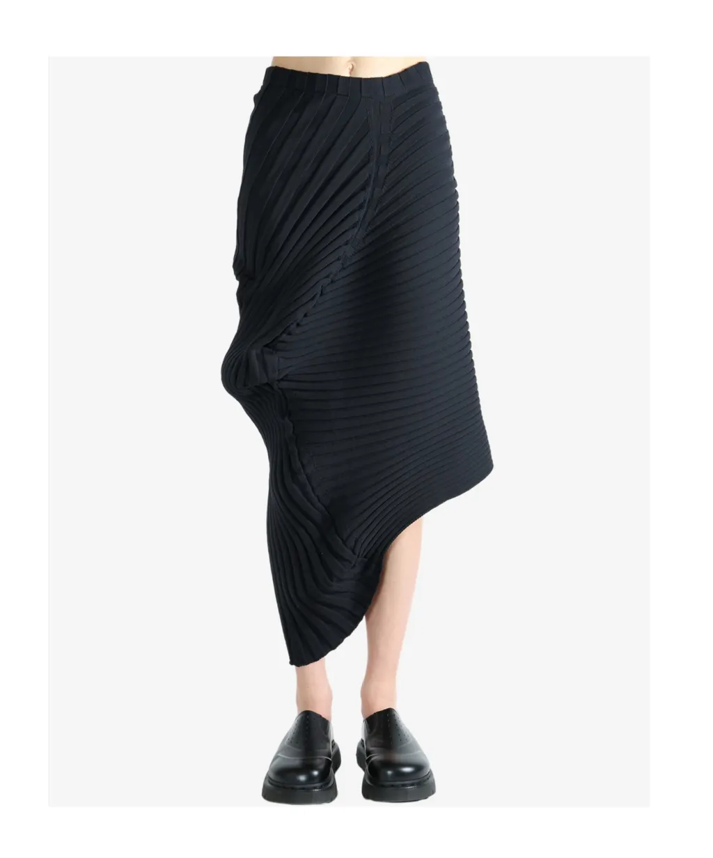 Pleated Asymmetric Skirt