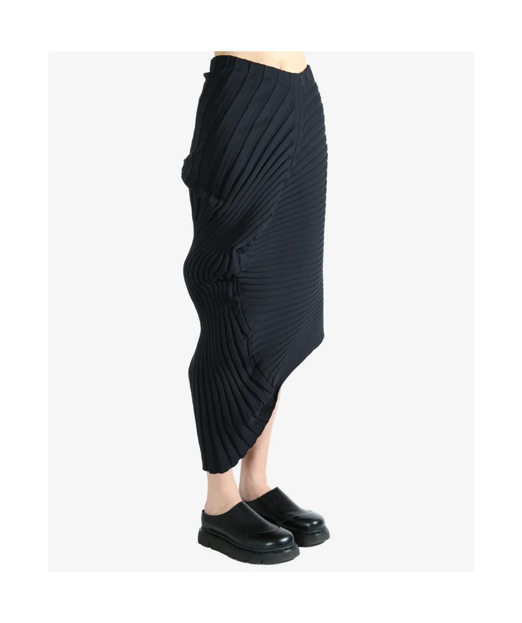Pleated Asymmetric Skirt