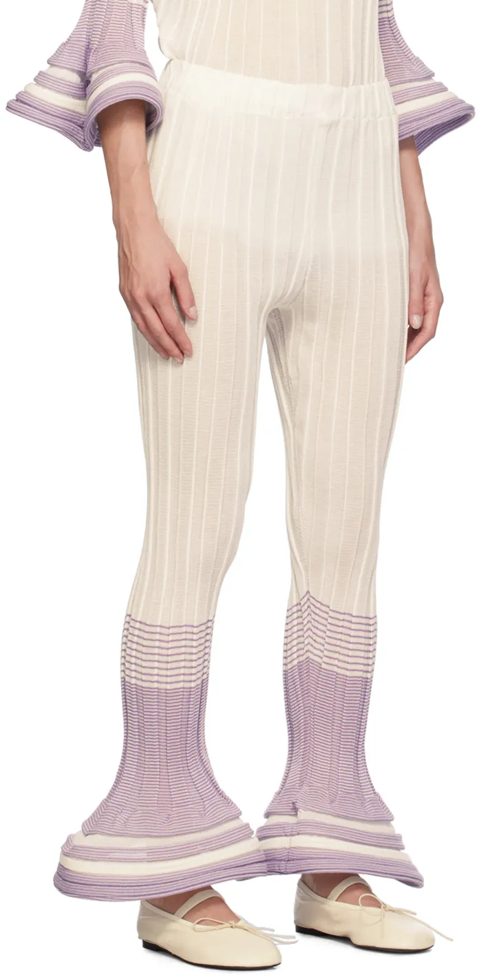 Asagao Jacquard Striped Casual Pants