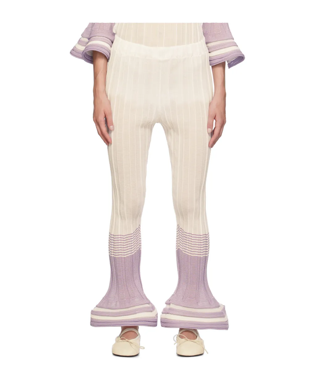 Asagao Jacquard Striped Casual Pants