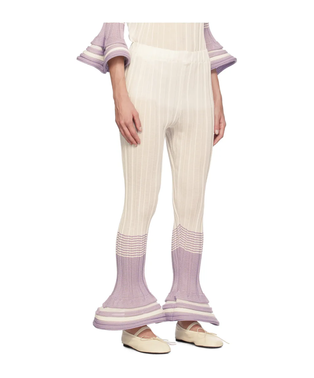 Asagao Jacquard Striped Casual Pants