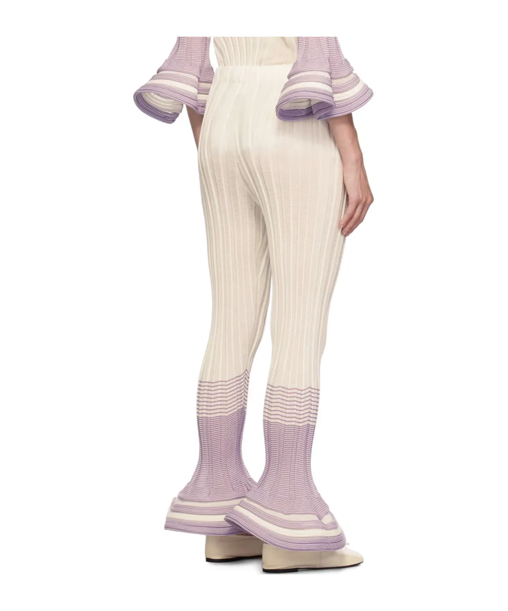 Asagao Jacquard Striped Casual Pants