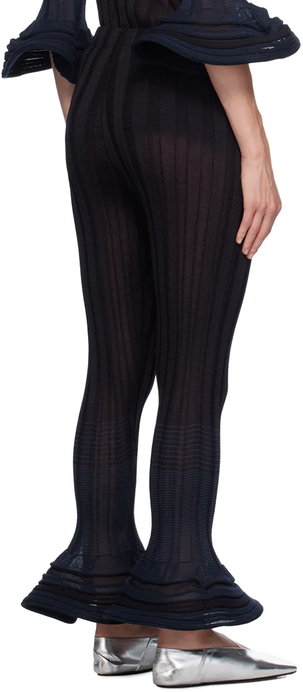 Asagao Jacquard Striped Casual Pants