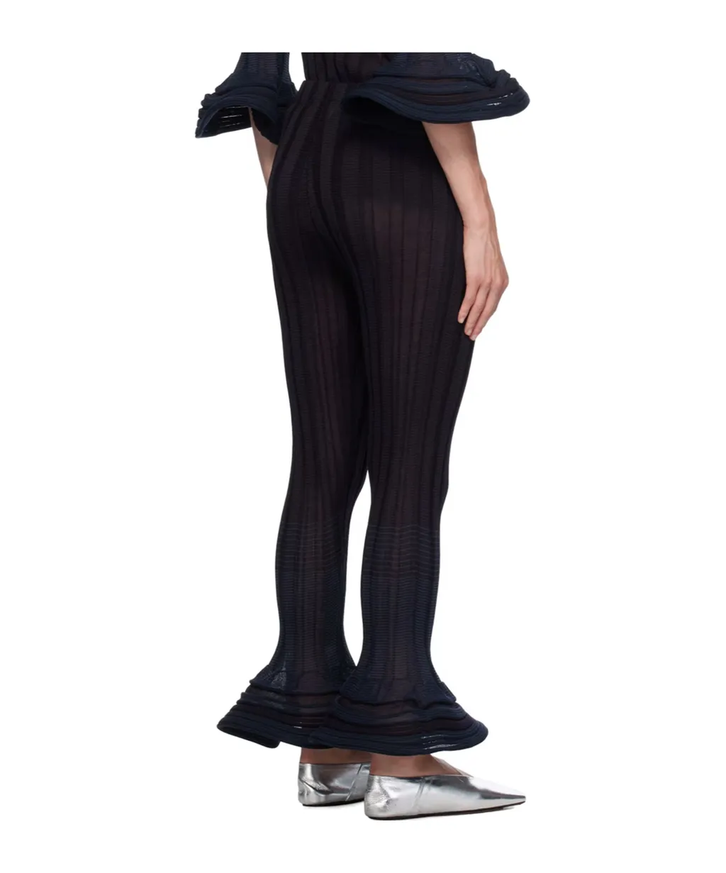 Asagao Jacquard Striped Casual Pants