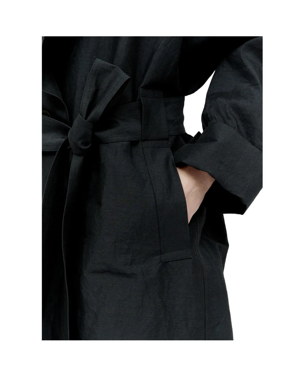 Shaped Membrane Belted Maxi Coat
