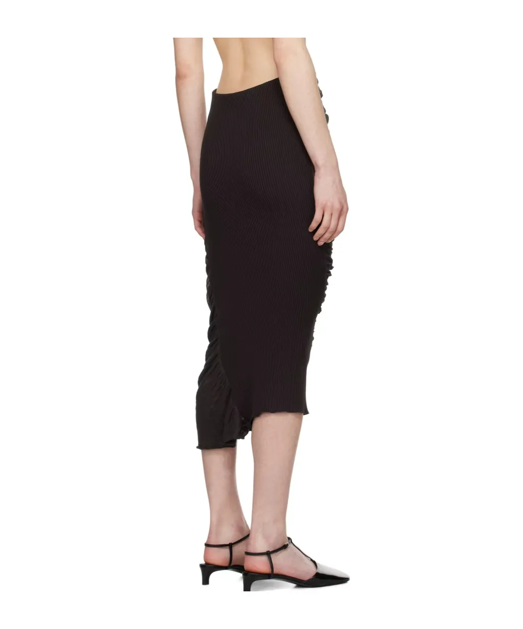 Ribbed-Knit Midi Skirt