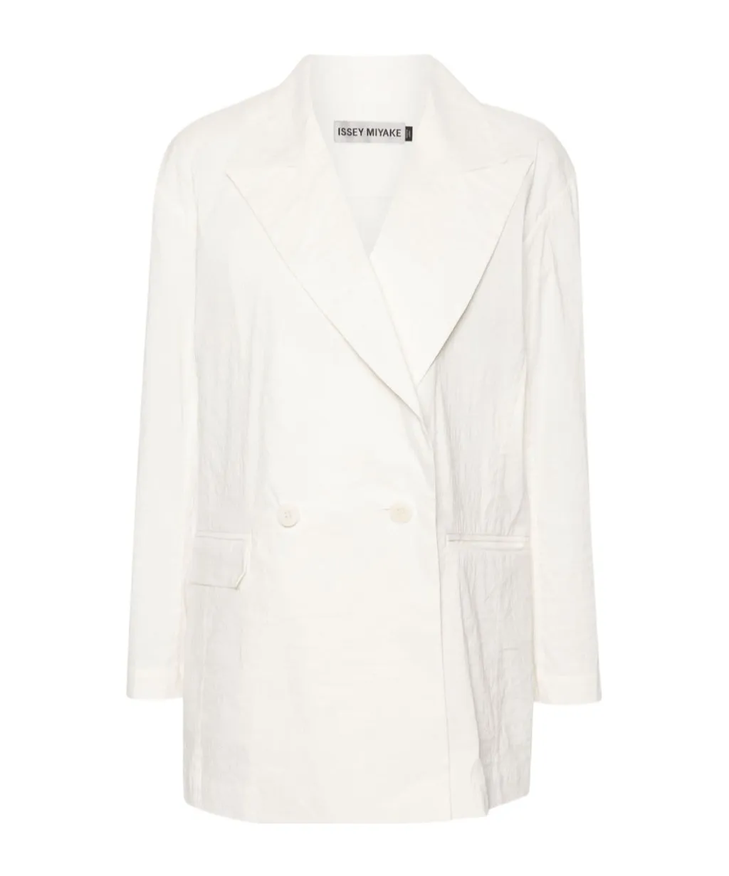 Shaped Membrane Double-Breasted Blazer