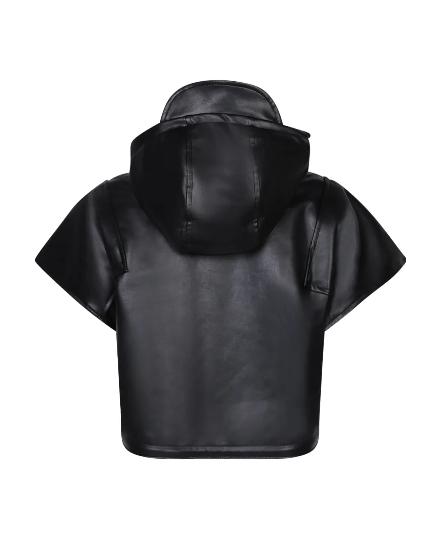 Straight Seams Hooded Cropped Jacket