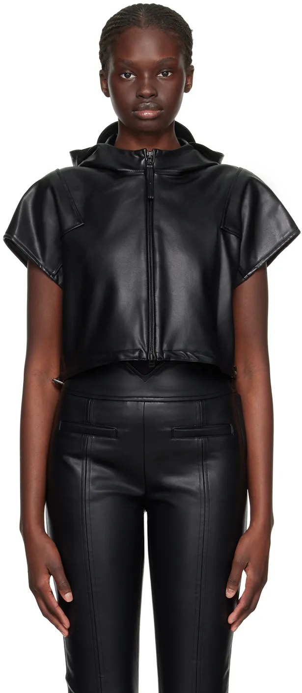 Straight Seams Hooded Cropped Jacket