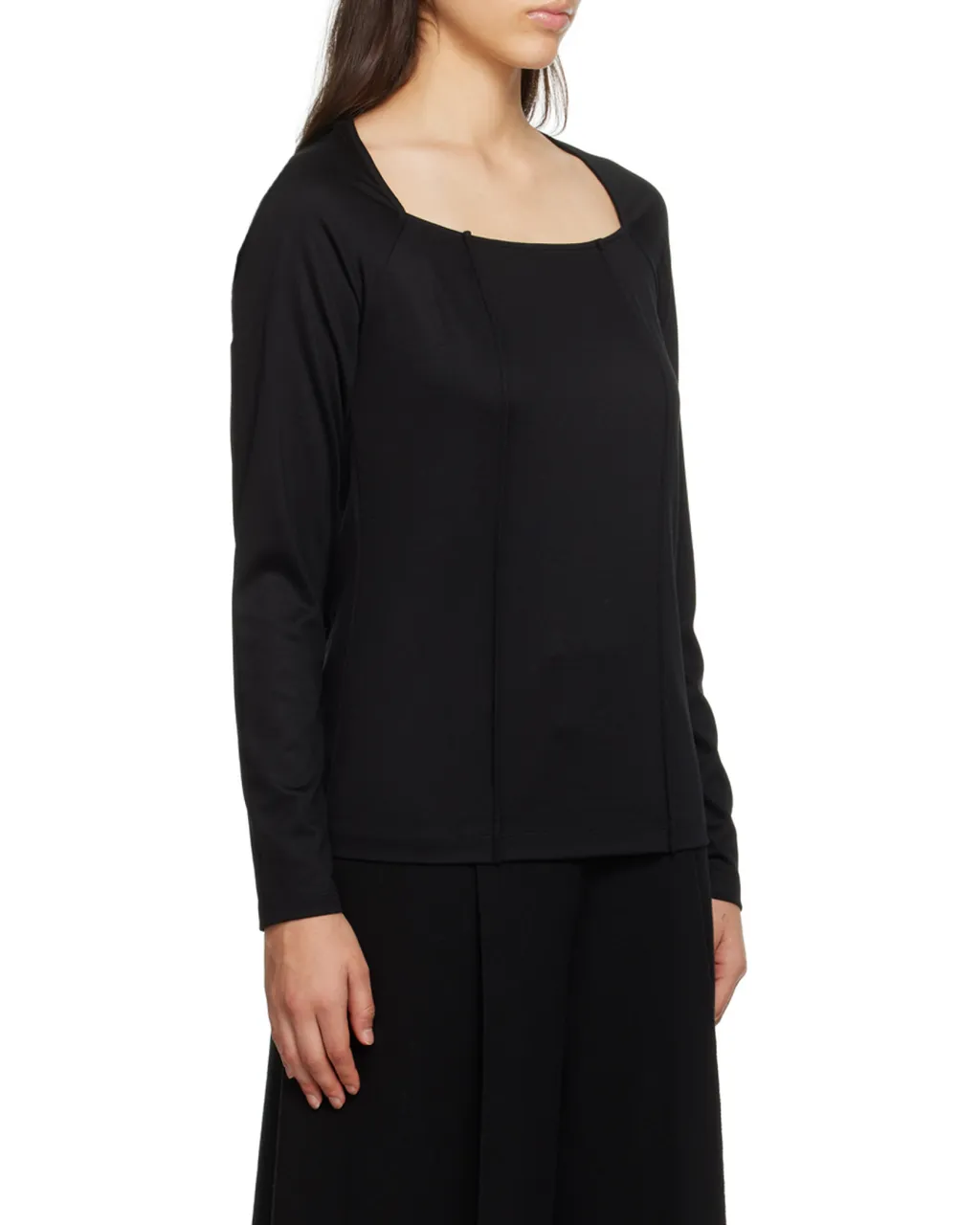 Pleated Long-Sleeved T-Shirt