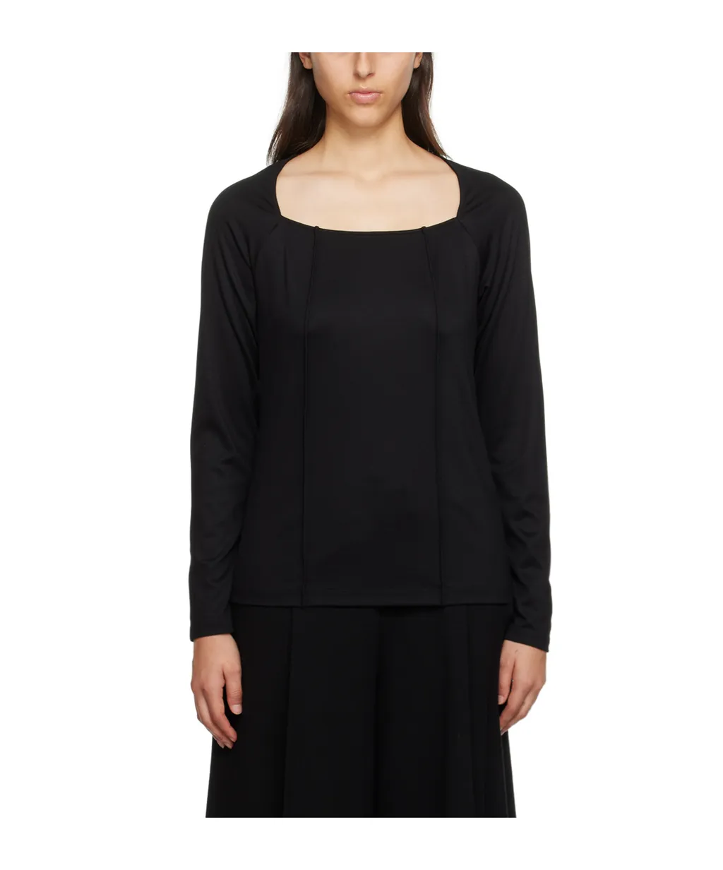 Pleated Long-Sleeved T-Shirt