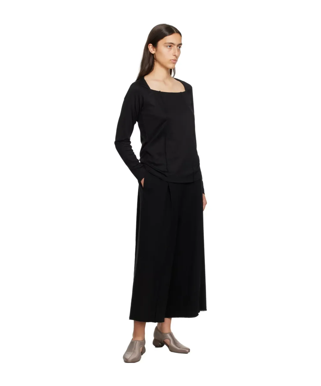 Pleated Long-Sleeved T-Shirt