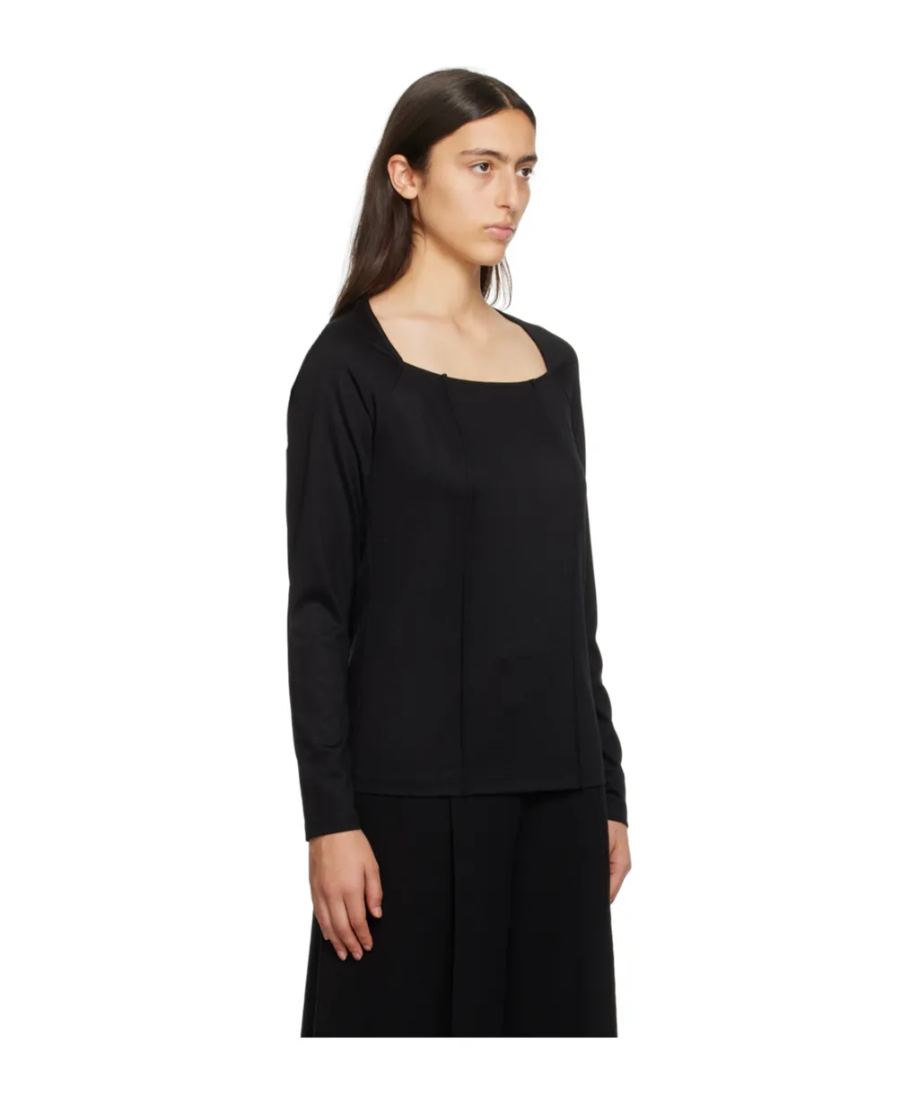 Pleated Long-Sleeved T-Shirt