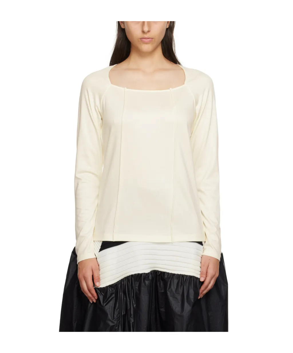 Pleated Long-Sleeved T-Shirt