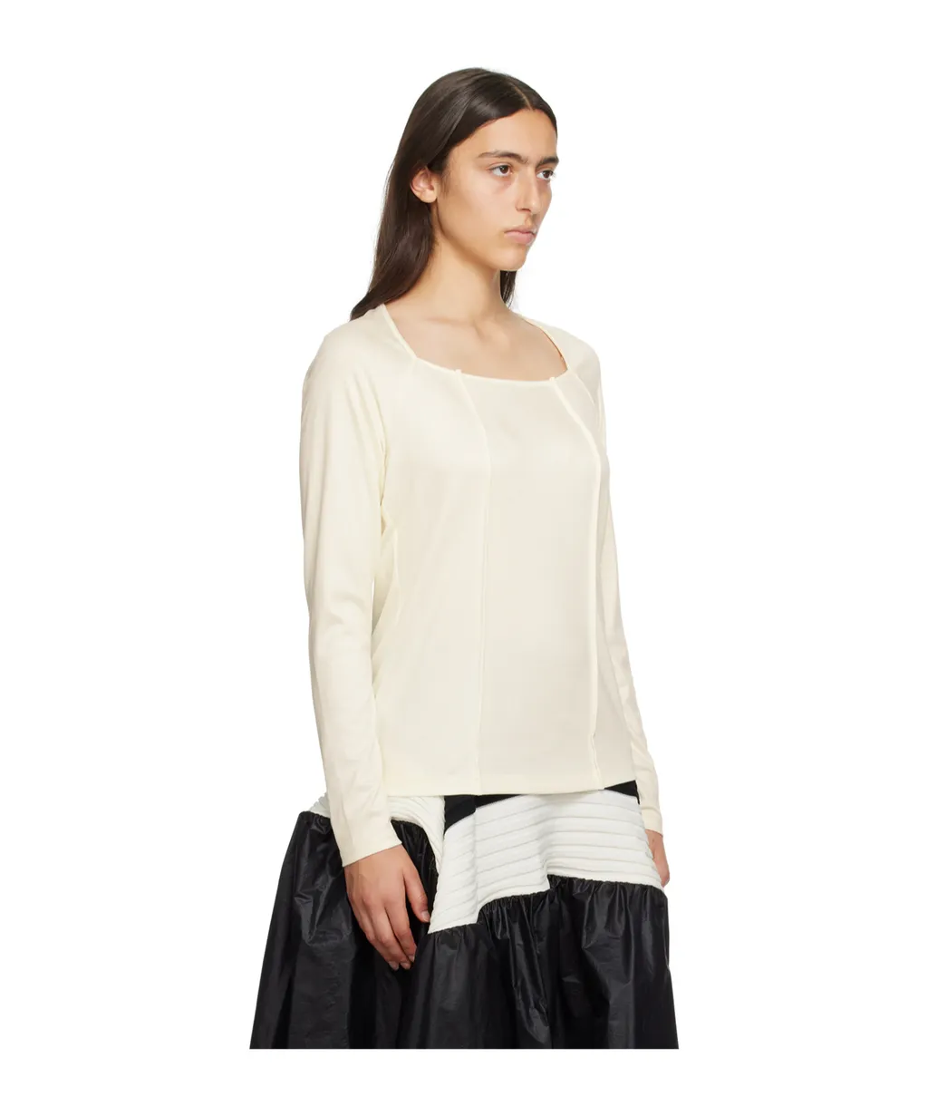 Pleated Long-Sleeved T-Shirt