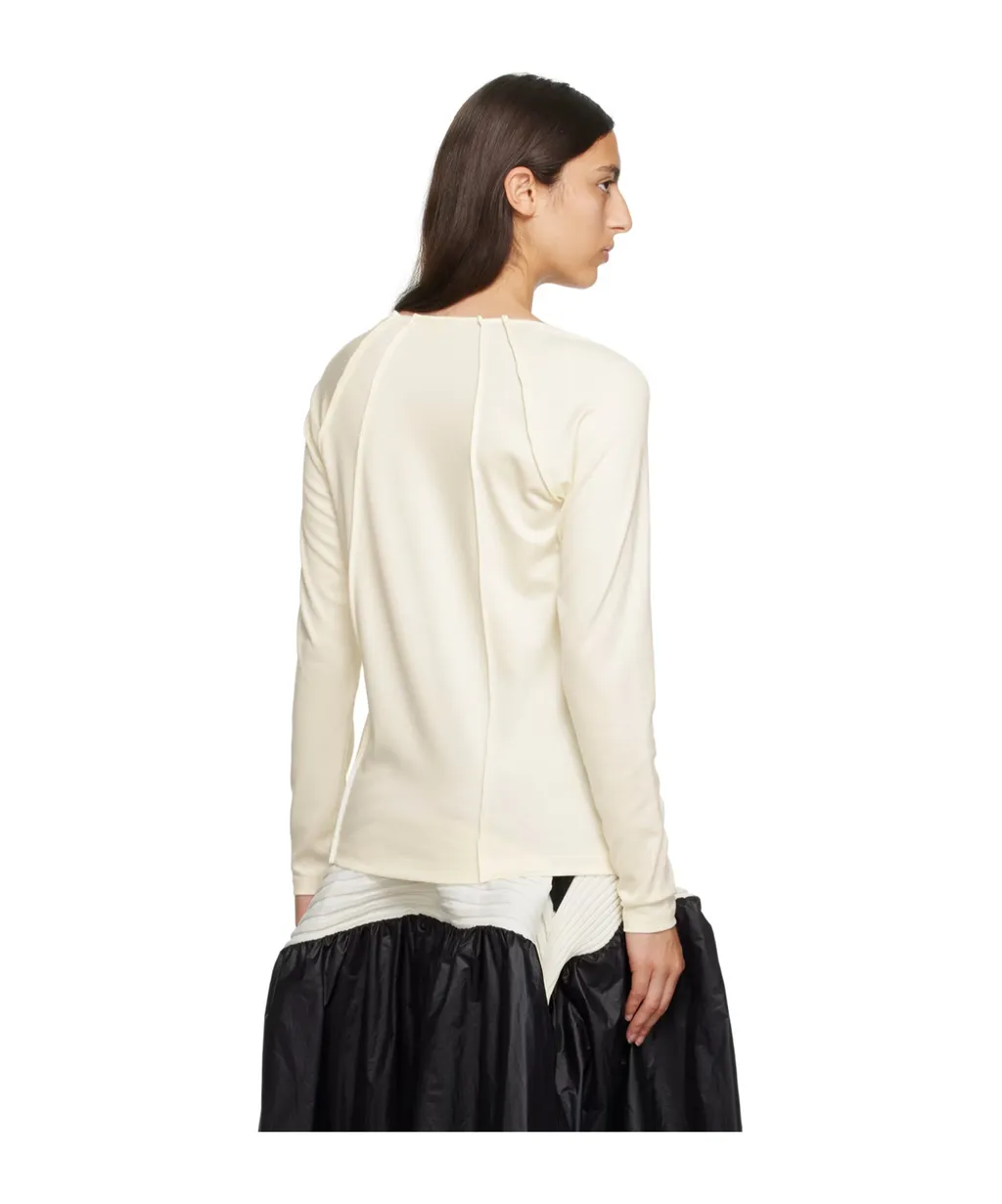 Pleated Long-Sleeved T-Shirt